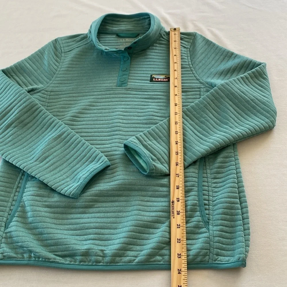 L.L Bean Women's Teal Airlight Knit Pullover Shacket. - Picture 6 of 12